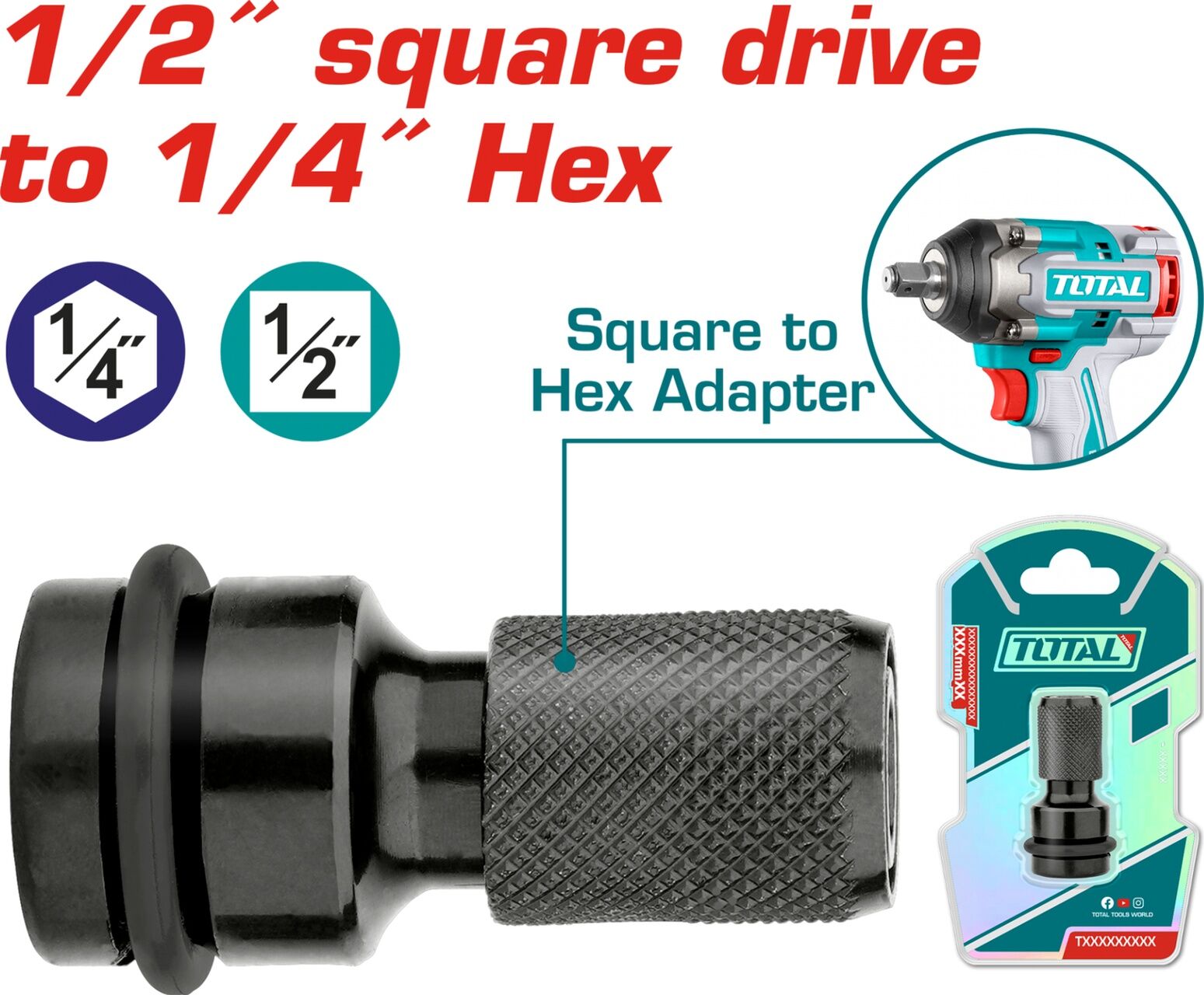 TOTAL SOMUN SÖKME BİTS UÇ ADAPTÖRÜ TAC60501