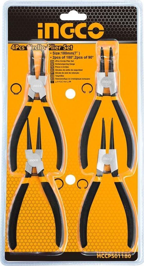 İNGCO SEKMAN PENSE SETİ 180 MM 4 LÜ HCCPS01180