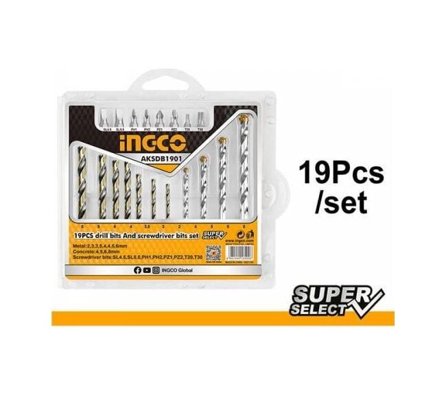 Ingco Aksdb1901 Matkap Ucu ve Vida Seti 19 Pcs