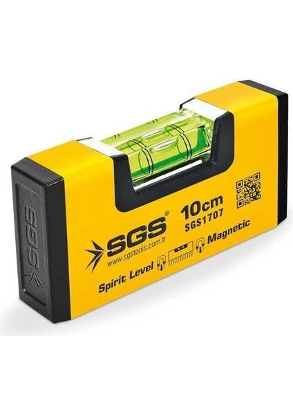 SGS Alüminyum Mıknatıslı Mini Su Terazisi 10 cm SGS1707