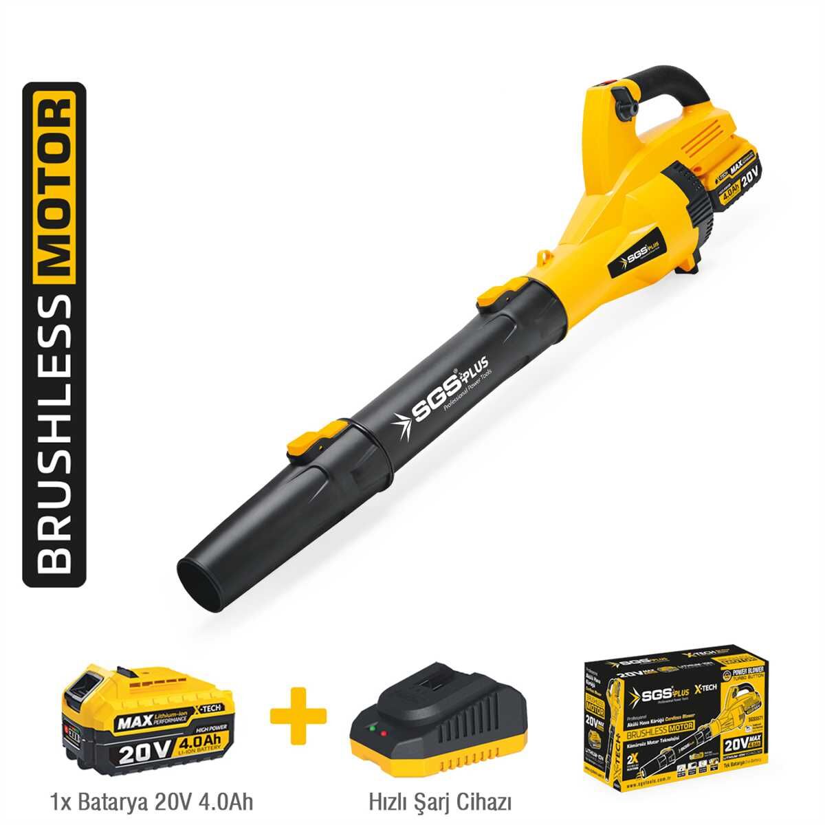 Sgs 5571 Akülü Yaprak Üfleme 20V 1*4AH Kömürsüz Motor