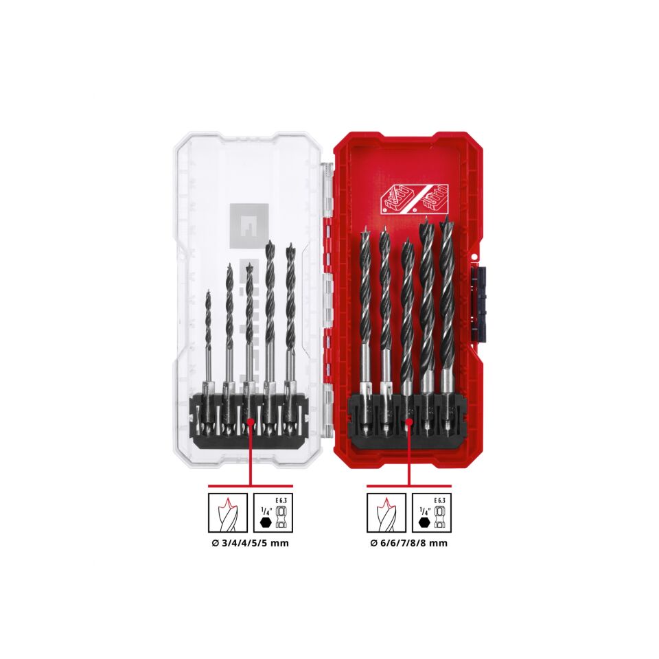 EINHELL S-CASE Holzbo.Kass. 10tlg LS Ahşap delme uç seti 10 parça