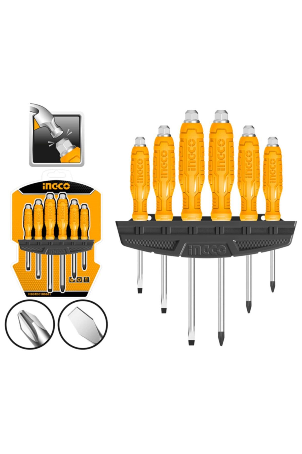 İNGCO TORNAVİDA SETİ 6 LI DARBELİ HSGTDC180601