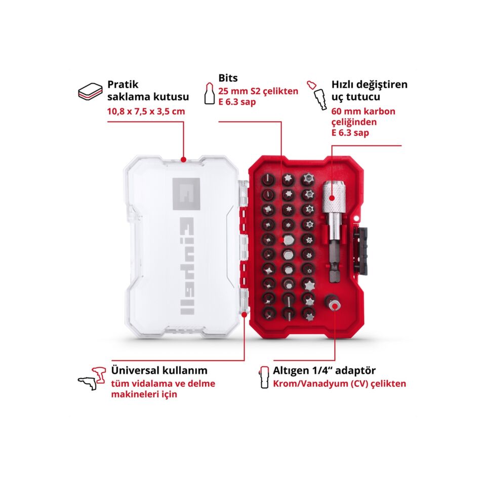 EINHELL XS-CASE Bitkassette 32tlg LS Werkzeug-Zubehör