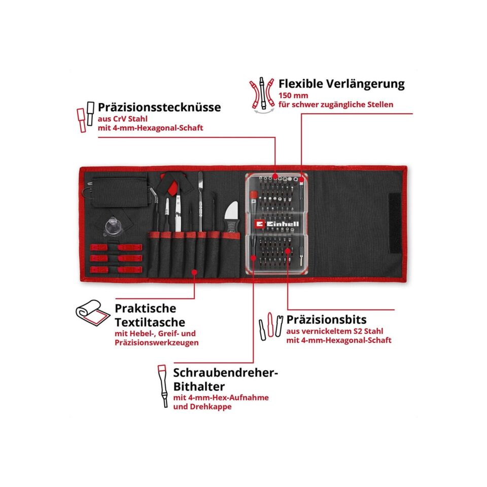 EINHELL Präzisionsbit Set 84tlg Werkzeug Zubehör