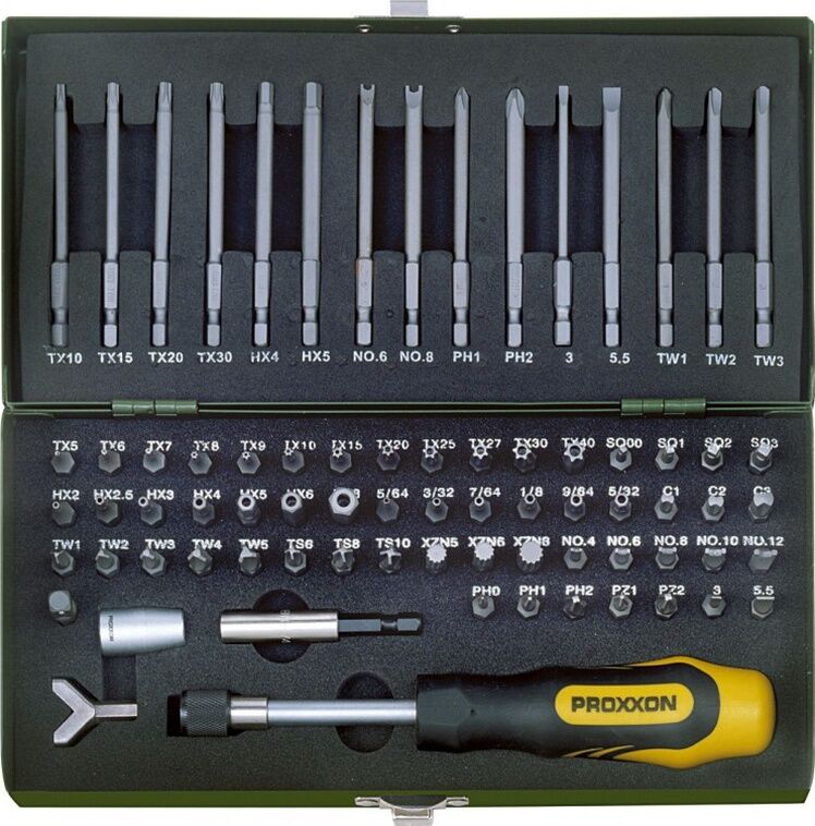 Proxxon 23107 1/4 ''tahrik İçin Emniyet Ve Özel Uç Seti. 75 Parça