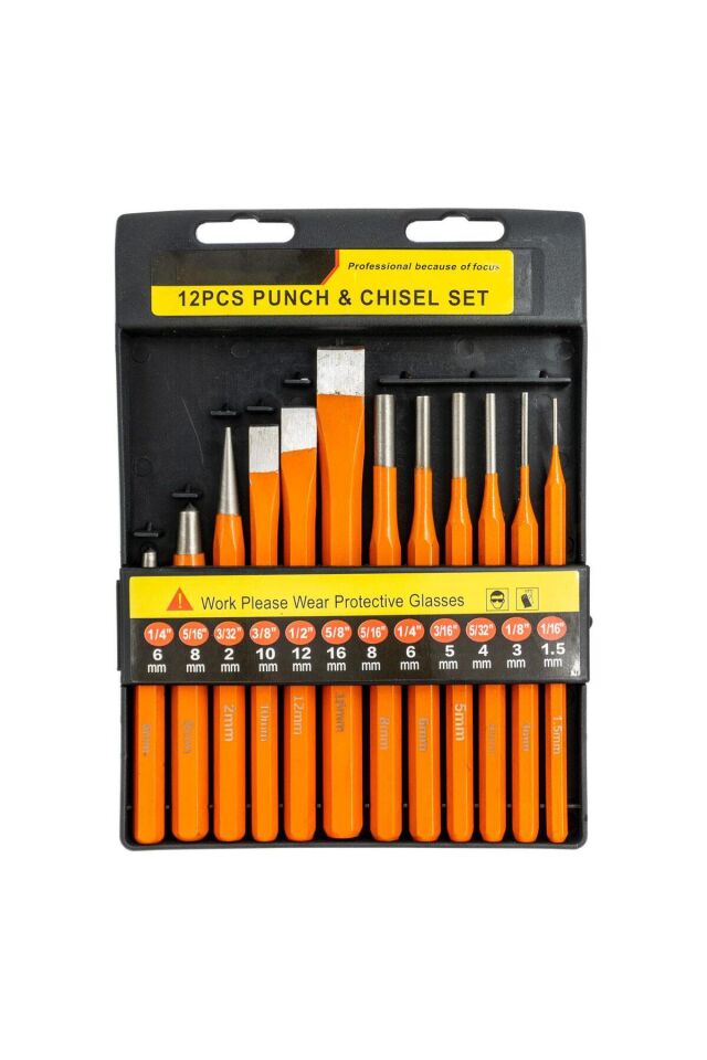 Titi 6016 Düz Konik Pim Zımba Keski Takımı 12 Parça