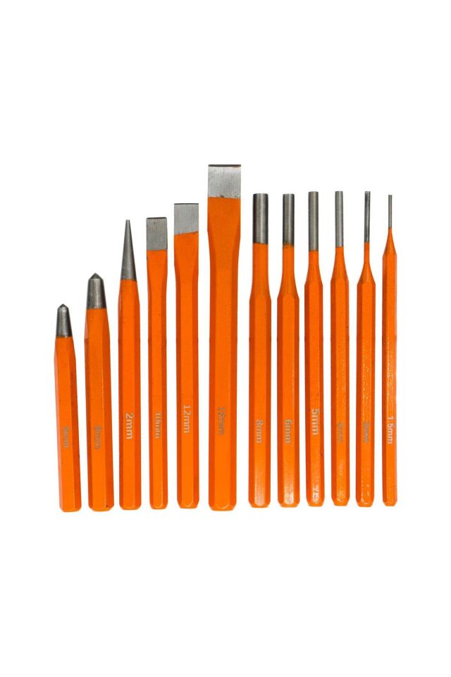 Titi 6016 Düz Konik Pim Zımba Keski Takımı 12 Parça