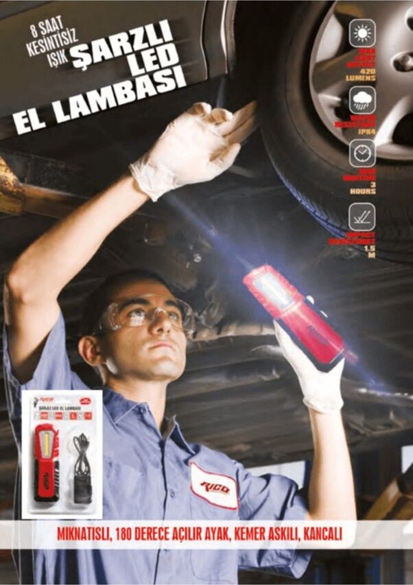 RİCO ŞARJZLI LED EL LAMBASI 420 LM