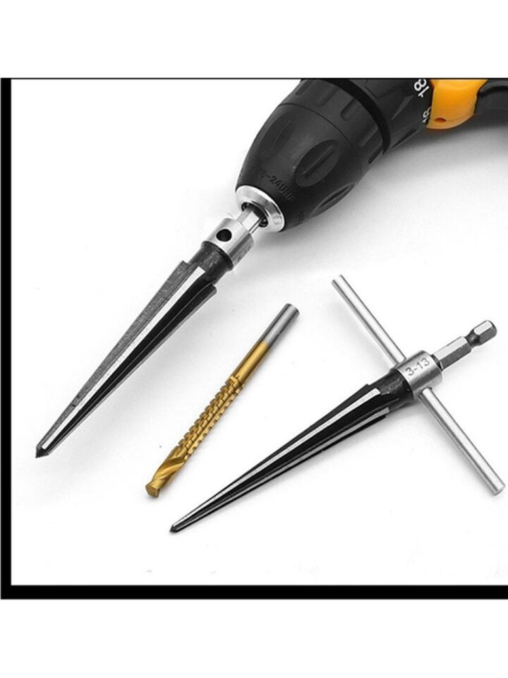 Titi 6166 Bits Saplı T Kollu Ahşap Delme Konik Rayba ve Matkap Ucu Seti