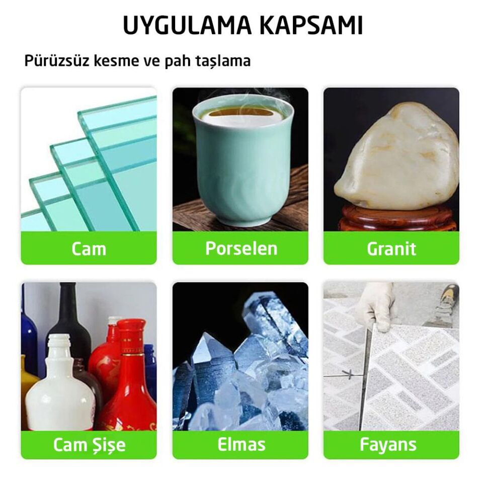 Titi 6234 Cam Seramik Şişe Kesme Taşlama Elmas Diski 100 mm