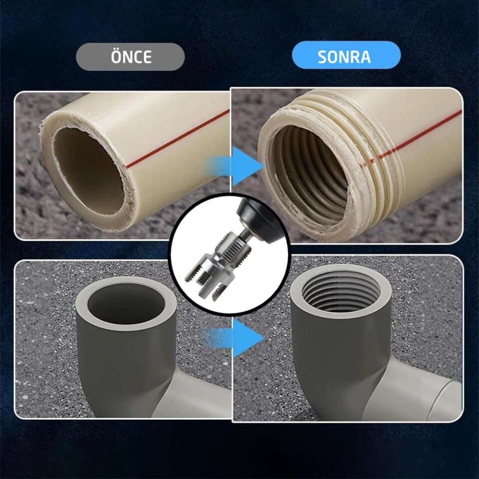 Titi 6424 PVC PPRC Boru İç ve Dış Diş Açma Aparatı 3/4'' (25 mm)