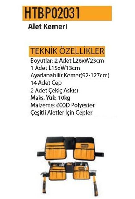 İNGCO ALET KEMERİ 14 GÖZLÜ HTBP02031