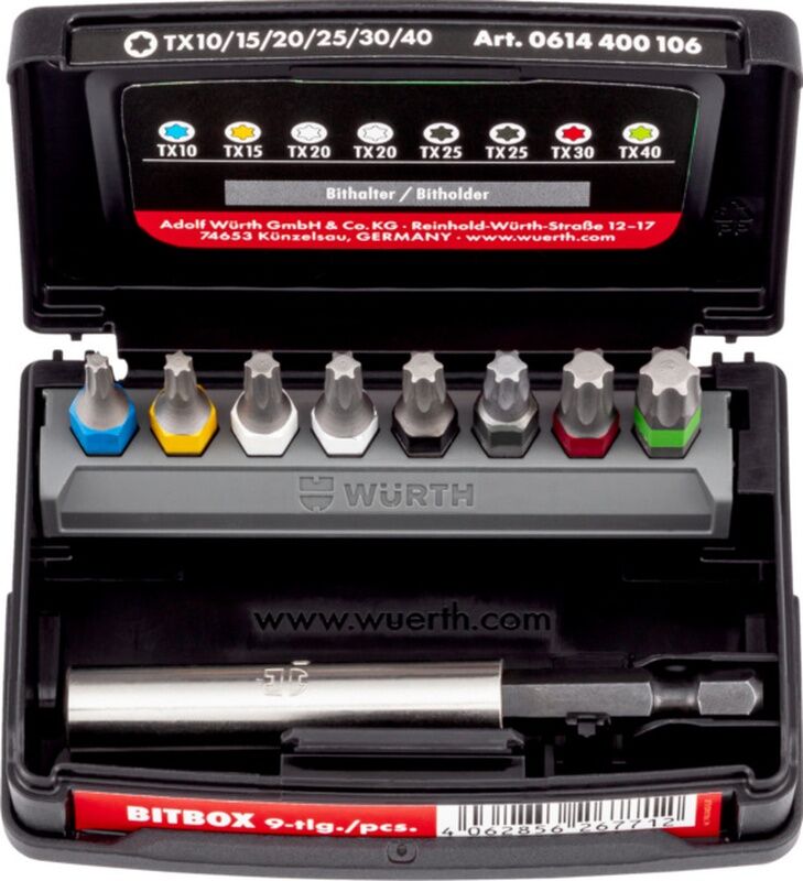WÜRTH BİTS UÇ SETİ TX10/15/20/25/30/40-9P
