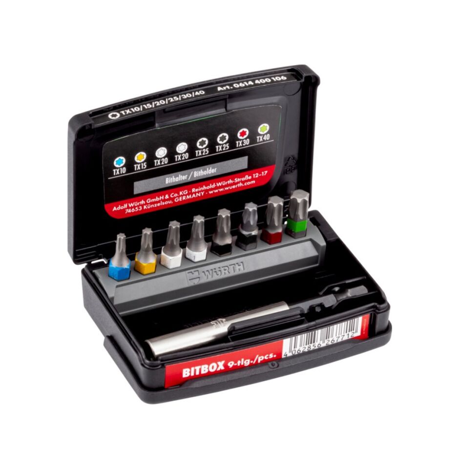 WÜRTH BİTS UÇ SETİ TX10/15/20/25/30/40-9P