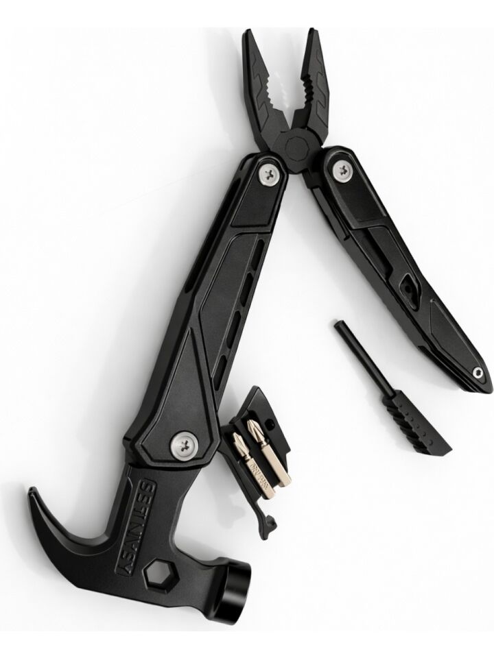 ERA06937 18 Fonksiyonlu Çok Amaçlı Kamp Aleti Paslanmaz Çelik Pense Çekiç Tornavida Seti Kılıflı