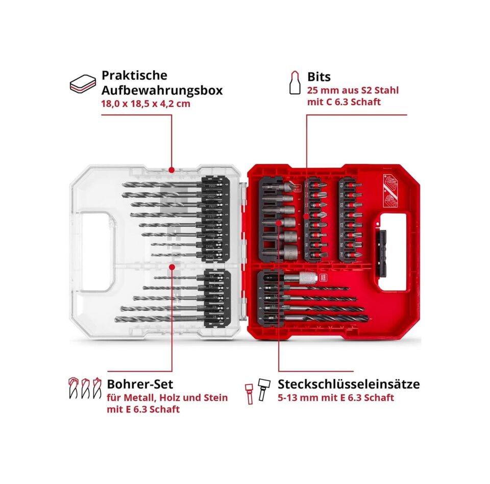 EINHELL L-CASE Kassette 40tlg LS 40 Parça Uç Seti