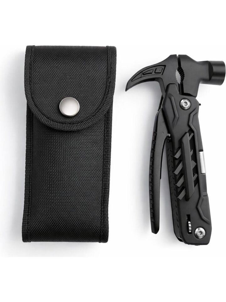 ERA06939 Çok Amaçlı Kamp Aleti Çekiç Pense Tornavida Seti Testere Kablo Kesici Şişe Açacağı Kılıflı